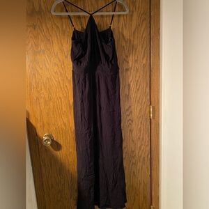 Rewind Black Halter Neck Maxi Dress Size M